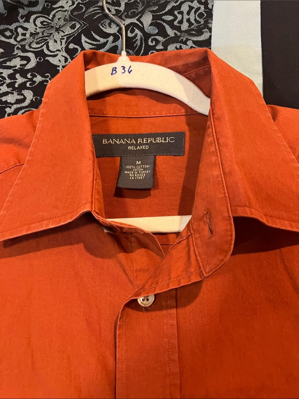 Banana Republic Orange Long-Sleeve Button-Up Dress Shirt